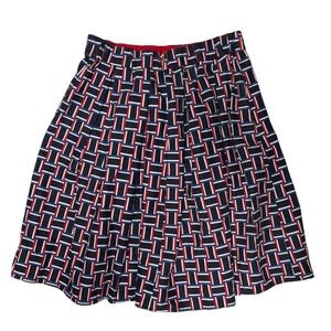 Draper James Elloqui Red White Blue Pleated Skirt Womens 12